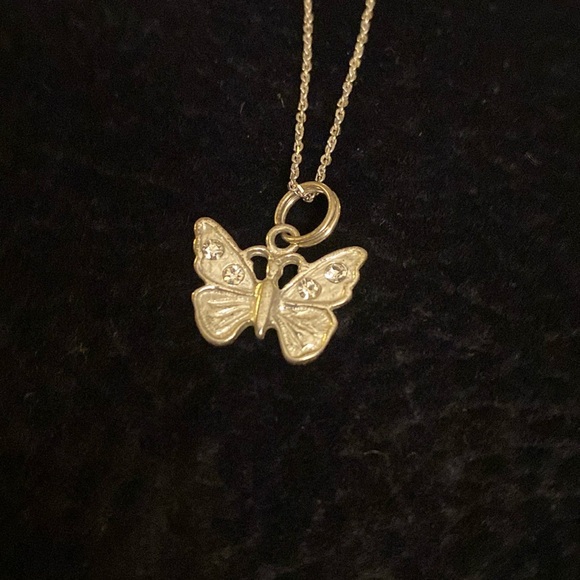 Sterling Silver Butterfly Pendant Necklace - Picture 2 of 4